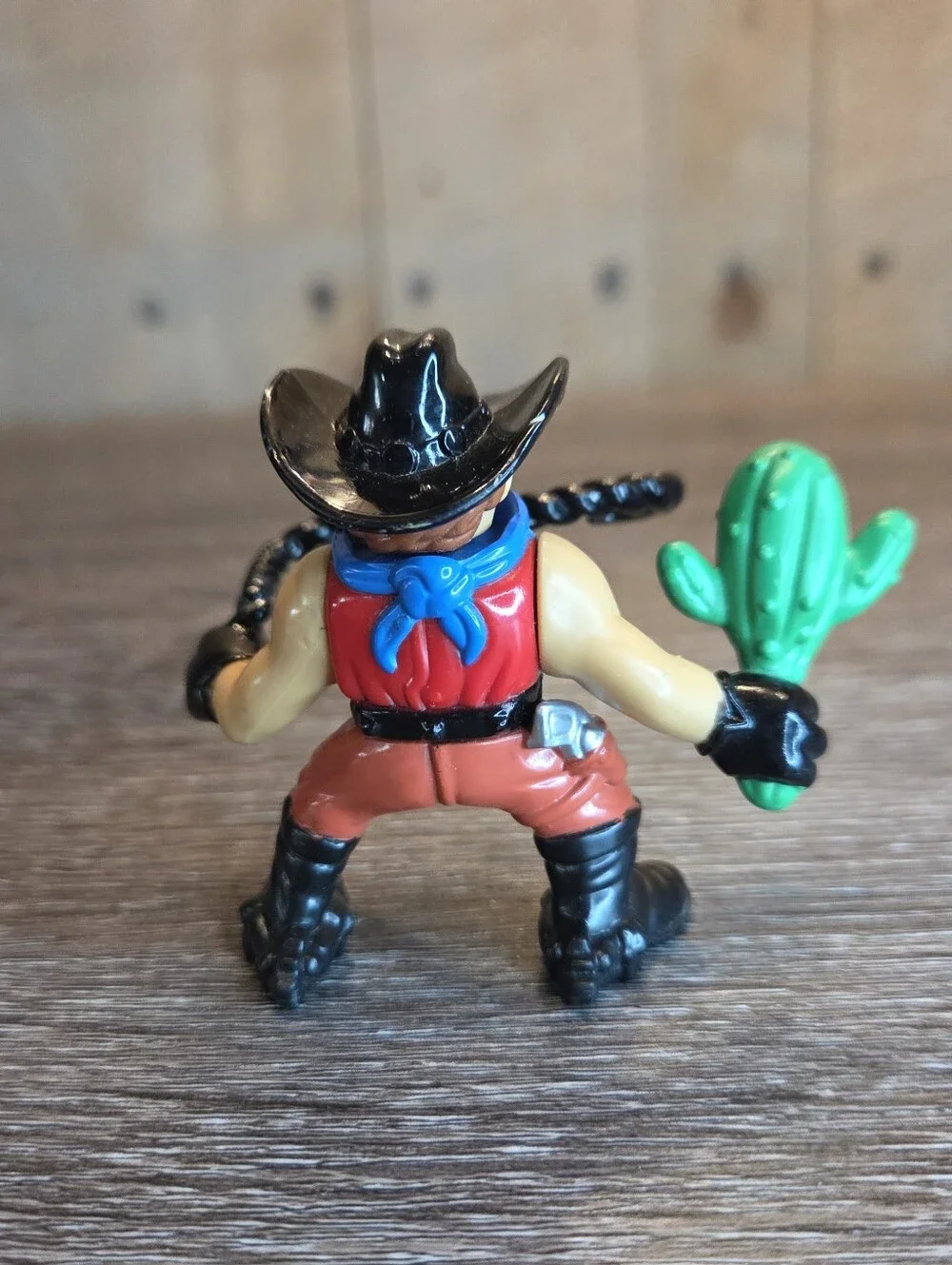 Fisher Price Great Adventure Western Cowboy Robber Bandit Cactus Whip Figure